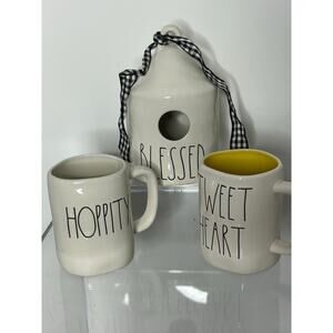 Rae Dunn Easter Mug Set Hoppity Tweetheart + Blessed piggy bank basket gift
